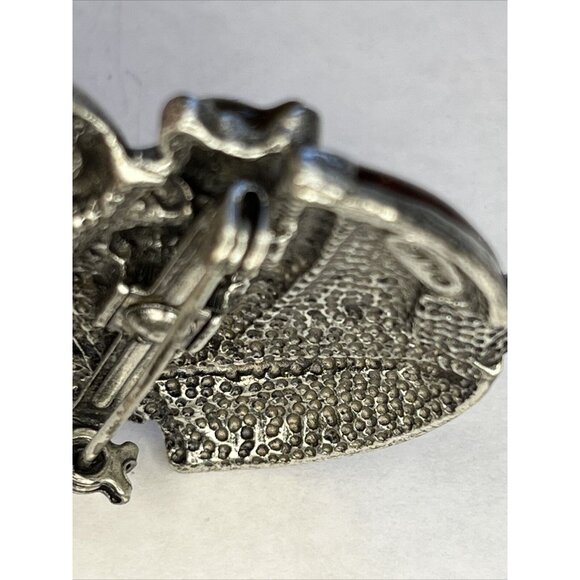 AJMC Pewter & Enamel Noah’s Ark Brooch Pin Vintage Signed - Picture 12 of 14